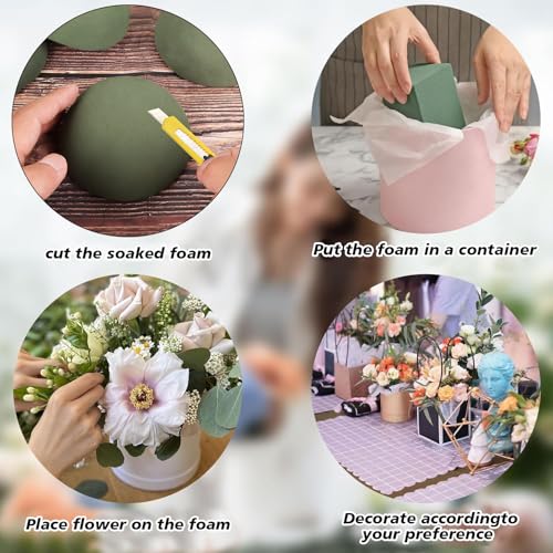 STEFORD 4 PCS Half Ball Floral Foam, Round Floral Dry Foam Blocks Green Flower Styrofoam for Fresh and Artificial Flower Arrangements (3.5 X 1.8 Inches) - size: 3.5 X 1.8 Inch