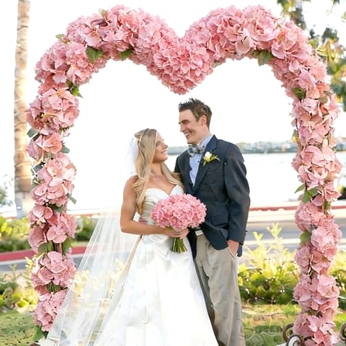 Jahe 4 Pcs Hydrangea Artificial Flowers, 20'' Tall Large Bloom Faux Hydrangea Flowers,Real Touch Fake Flowers, Bouquet Home Wedding Party Decor, DIY Floral Arrangement, Pink - color: Pink