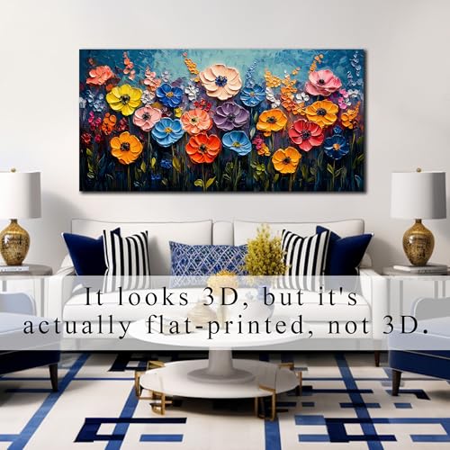 Flower Painting Wall Decor for Bedroom Teen Girl Colorful Paintings for Wall Floral Wall Art for Office Women 24 x 48 Inch - color: Colorful, size: 48"L x 24"W