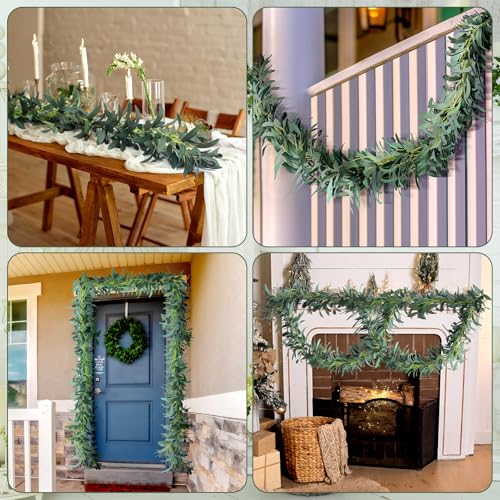 Giegxin 2 Pcs Total 10 ft Artificial Olive Leaf Vine Artificial Garland Hanging Green Vine with Fake Fruits Greenery Olive Leaves Decor for Wedding Backdrop Home Office Garden Wall Door - size: 10 ft
