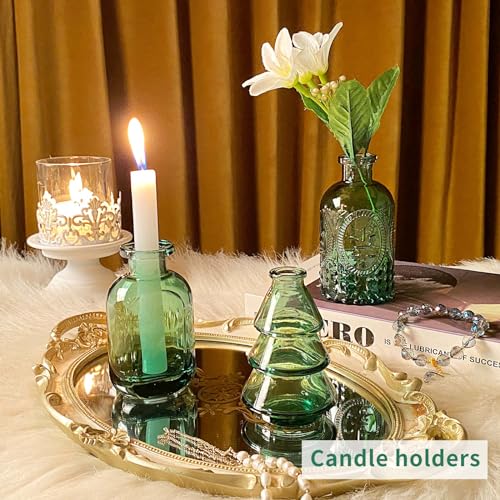 Glass Bud Vases in Bulk Set of 30 Pcs,Small Glass Vases for Flowers as Wedding Centerpieces for Tables,Clear Flower Vases Suitble for Wedding Decorations,Home Decor (Dark Green, 30 pcs) - color: Dark Green, size: 30 pcs