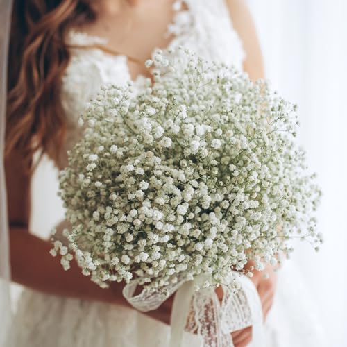 380 Pcs Baby Breath Artificial Flowers Fake White Baby Breath Flower Artificial Bulk Real Touch Faux Gypsophila Bouquet for Wedding Floral Arrangement Centerpieces Table Decoration - size: 380 PCS