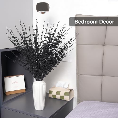 Wootkey 10pcs 29.5" Faux Jasmine Artificial Flowers Tall Black Floral Branches Stem for Home Wedding Vase Filler Anniversary Party DIY Decoration - color: Black, size: 10pcs-29.5''