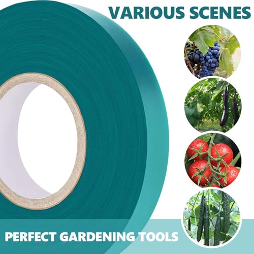 Garden Tie Tape 0.45" 290 Ft, Stretch Tie Tape Roll, Sturdy Plant Ribbon Garden Green PVC Plastic Stake Gardening Tools for Indoor Outdoor Patio Plant Use - size: 290 ft