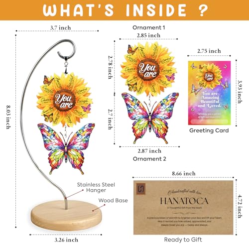 Christian Gifts for Women Birthday, Butterfly Inspirational Gift for Friends, Mom, Sister, Girl, Female Coworker, Christian, God Says You are Sunflower Gifts for Women, Religious Desk Decor - color: 03 - Sunflower Butterfly