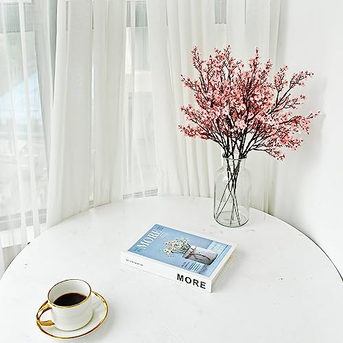 ONLY ART Light Pink Silk Baby’s Breath Flowers – 6 Bundles, 18.7" Faux Florals with Flexible Stems for New Year and Valentine's Day Elegant Home, Wedding & Event Décor - color: Light Pink