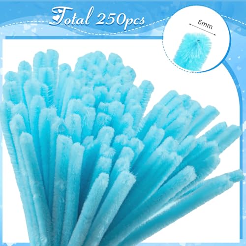 Peryiter 371 Pcs Pipe Cleaners Flowers Kit, Pipe Cleaners Chenille Stems Bulk with Floral Wire Gardening Tape Stamen, Fluffy Limpiapipas para Flores for DIY Mother's Day Decor(Blue) - color: Blue