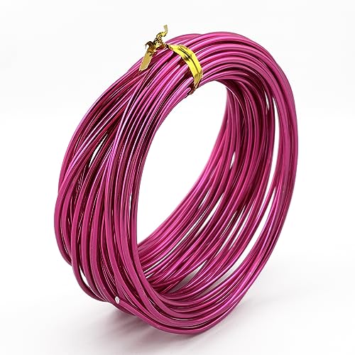 11 Yard Aluminum Wire Bendable Metal Wire Jewelry Craft Wire Beading Floral Making Jewelry Making Doll Making (12 Gauge, Fuchsia) - color: Fuchsia, size: 12 Gauge