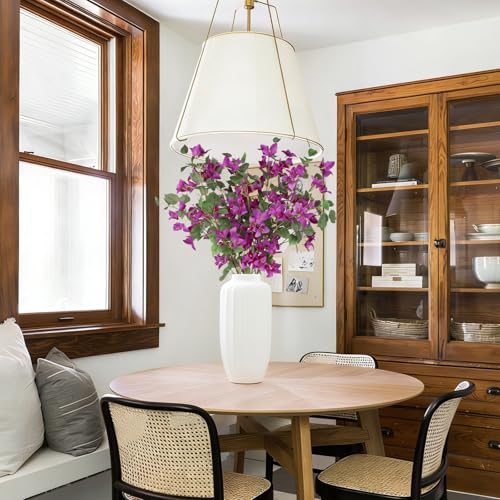4PCS Bougainvillea Artificial 37.4" Long Stem Faux Bougainvillea Fake Silk Flowers for Floral Arrangements Home Wedding Dining Table Party Garden Decor(Light Purple) - color: Light Purple