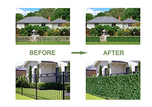 Bybeton 40" x 80" Artificial Ivy Privacy Fence Screen, UV Protected Faux Ivy Vine Leaf Roll, Greenery Wall Panels for Outdoor Patio, Balcony, Garden and Backyard Privacy Decor - color: Green - Ivy, size: 40 x 80 in