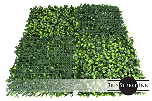 3rd Street Inn Artificial Greenery Wall Panels for Privacy - 4-Pack - color: Gardenia