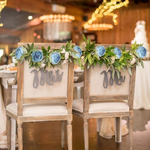 24PCS Artificial Peony Flower Heads 2.56" Fake Blue Flowers Silk Peonies with Stems Real Look for DIY Wreaths Wedding Bouquets Cake Party Home Decoration (Blue) - color: Blue