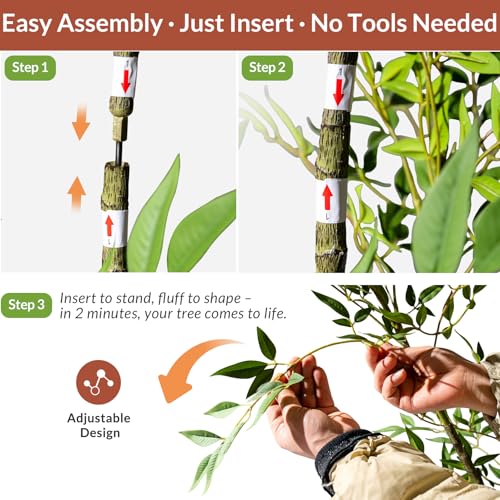 Tall Artificial Nandina Trees Large Faux Plastic Silk Plants Indoor Outdoor Realistic Floor Plant Potted Fake Bamboo Tree for Home Living Room Office Front Porch Patio decoracion Housewarming Gift - color: Red, size: 6ft 7in