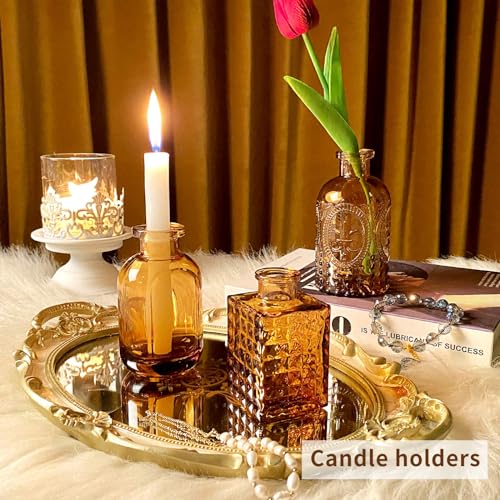 Glass Bud Vases,Small Vase for Flower,Vases for Centerpieces,Vintage Mini Vases for Wedding Decor,Home Table Decorations Diffuse Bottles,Ideals for Gifts(Pack of 30,Dark Brown) - color: Dark Brown, size: 30 pcs