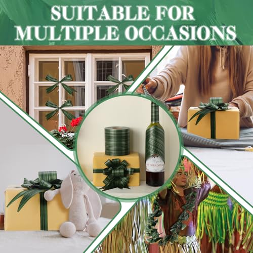Thiccywoov 3 Rolls Ti Leaf Ribbon Outdoor Poly Satin Leaf Ribbon Green Wedding Decorations Florist Waterproof Aspidistra Tape 4 x 50 2 Floral Tape for Easter Indoor Outdoor Art Craft(Classic Style) - style: Elegant Natural