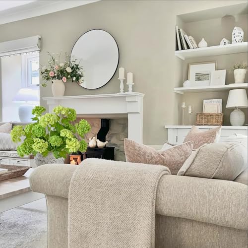 RUZUQE YalzoneMet 4pcs Viburnum Artificial Flower Snowball 26.8'' Long Stem Green Small Hydrangea Flower Real Touch Lifelike Latex Flower for Home Christmas Decoration Xmas Table Flower - color: Green