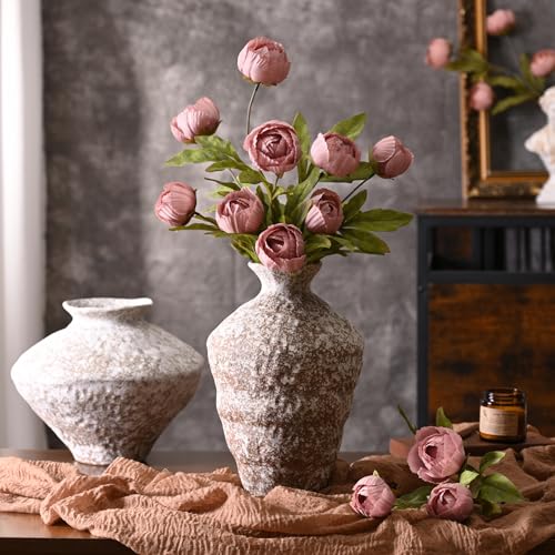 Waipfaru 6 Pcs Faux Peonies Artificial Flowers for Vase, 27" Fake Silk Peonies Flowers for Wedding, Vase Filler Pink Flowers for DIY Bouquets Centerpieces Bridal Shower Office Decor - color: Pink, size: 6Pcs