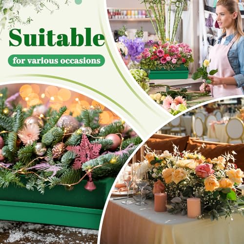 Teenyyou 8 Pack Large Size Floral Foam with Bowl 9.65" l x 4.65" W x 3" H Rectangle Wet Floral Foam Cage Blocks Flower Arrangements Supplies for Table Party Festival Flower Decor