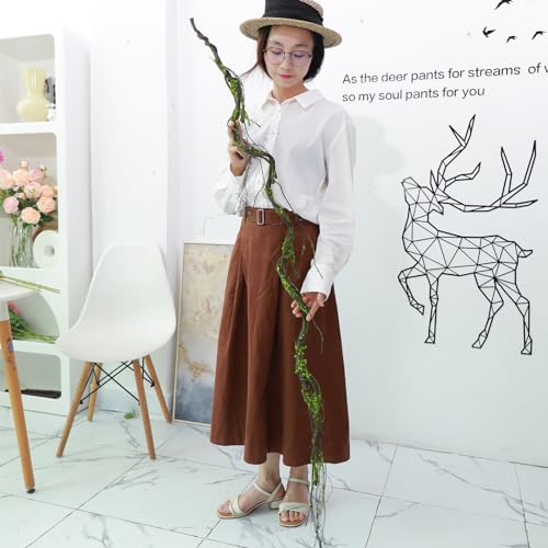 2Pcs 67in Artificial Trees Branches for Decoration Fake Cherry Blossom Trunk Willow Vines Garland Limb Twigs Moss Plants Wall Hanging Photo Home Garden X'Mas Christmas Thanksgiving Decor - size: 67 INCH