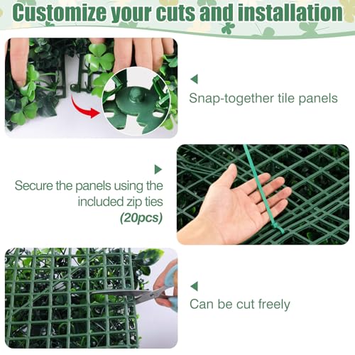 12Pcs 10"x10" Artificial Grass Wall Panels, Privacy Fence Screen Green Decor Backdrop, UV-Anti Fake Hedge Greenery Plant Wall Boxwood Panels Outdoor Indoor Wedding Garden Backyard (Purple Flowers） - color: Green+purple, size: 12 Pcs-10" x 10"