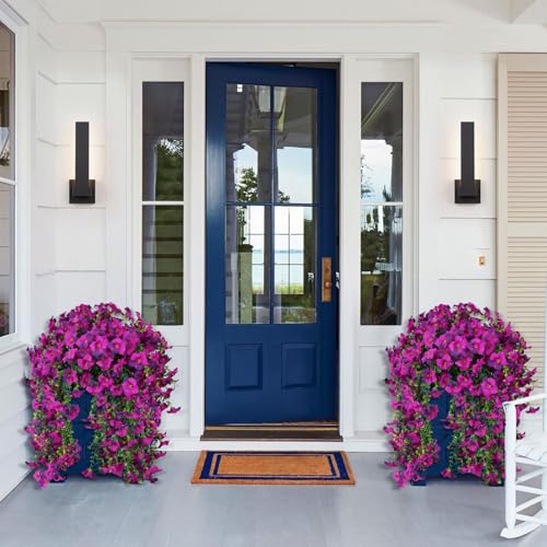 3PCS 396 Heads Artificial Morning Glory Flowers for Outdoors Faux Hanging Flowers Fake UV Resistant Flowers Realistic Trailing Faux Plant for Porch Patio Balcony Yard Decora (Violet Red Purple) - color: Violet Red Purple
