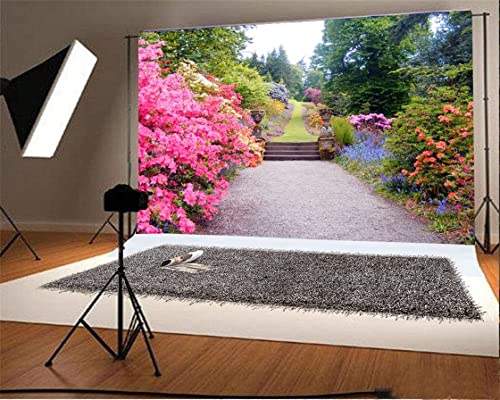AOFOTO 10x6.5ft Beautiful Spring Flowers Photography Studio Backdrop Garden Landscape Background Wedding Lovers Girl Kid Woman Adult Lady Artistic Portrait Photoshoot Props Video Drape Wallpaper - size: 10x6.5ft