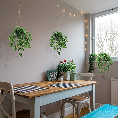 TNNTOPELE Hanging Plant Fake Plants with Pots, 2 Pack Artificial Plants, Faux Anthurium Leaf Basket for Wall Home Room Indoor Outdoor Decor - color: Green