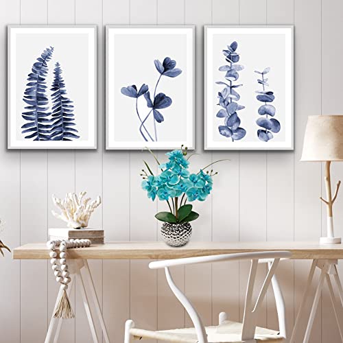 Briful Artificial Orchids Flowers 20'' Teal Blue Faux Orchid Arrangement with Silver Vase Fake Phalaenopsis Silk Orchid for Home Office Living Room Table Decor - color: Teal #005