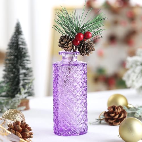Bud Vases for Centerpieces Wedding,Flower Vases in Bulk for Rustic Home Decor,Small Vases for Wedding,Mother's Day,Graduation,Christmas,Birthday Party,Valentine's Day(Purple,15 Pcs) - color: Light Purple, size: 15 pcs