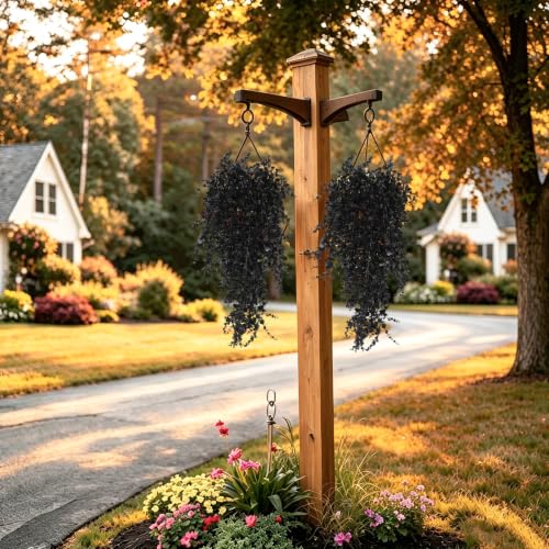 RECUTMS Black Artificial Hanging Gothic Plant 30" Fake Fall Greenery Vines | 3Pcs Artificial Greenery for Outdoors,UV Resistant Faux Ivy,Plastic Plants for Indoor Outdoor Halloween Garden Decoration - color: Black Grass, size: Hanging Plants