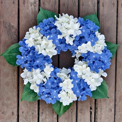 Hydrangea Artificial Flowers, 20 Pcs Royal Blue Hydrangea Artificial Flowers Bulk, Faux Hydrangea Flowers for Outdoor, Fake Silk Hydrangea Flowers with Stems for Wedding Decoration Decor - color: Royal Blue, size: 20 Pcs