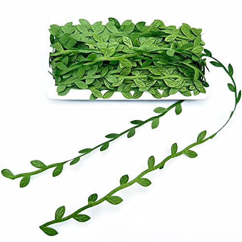 66 Ft Artificial Vines,Green Leaf Gift Wrapping Trim Ribbon,Eucalyptus Leaves Garland Wreath Accessory DIY Craft Party Wedding Home Decoration