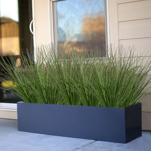 Ttranewsoo Artificial Grass,Fake Grass Artificial Shrubs Wheat Grass Greenery,Fake Grass Decor Artificial Plants Ornamental Grass Outdoor Fake Grass Green Leaves for Decoration(12PCS) - color: Dark Green12