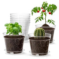 WSMKSZ 4 Inch Clear Nursery Pots, 8 Pack Highly Transparent Plant Pots for Small Indoor Plants with Drainage Holes and Trays, Plastic Seedling Starter Planters for Flowers - size: 4inch 8pcs