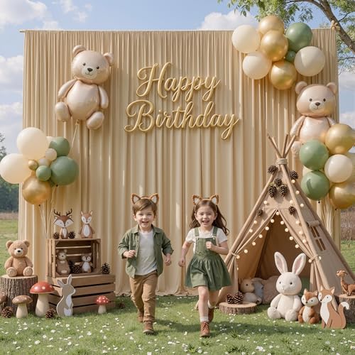 30ftx10ft Champagne Backdrop Curtains for Parties, Wrinkle Free Photo Curtains Backdrop Drapes 6 Panels Back Drop Cloth Drapery for Wedding Birthday Photography Background - color: Champagne, size: 30ftx10ft