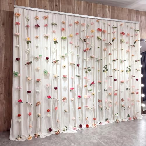 XunYee 6 Pcs 35.4 ft Flower Garlands Artificial Wildflower Vines Floral Hanging Backdrop Fake Flower Garlands Faux Silk Wildflower Vine for Wedding Bridal Shower Home Garden Wall Arch Decor(Blossom) - style: Blossom
