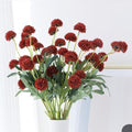 LVEFIT 10 Pcs Burnt Orange Kiku Flower Fake Mums Long Stem Flowers,Faux Kiku Flower Bulk,Silk Flowers Mini Chrysanthemum Floral Arrangements,Artificial Flowers Chrysanth Mini Fake Flower - color: Burnt Orange