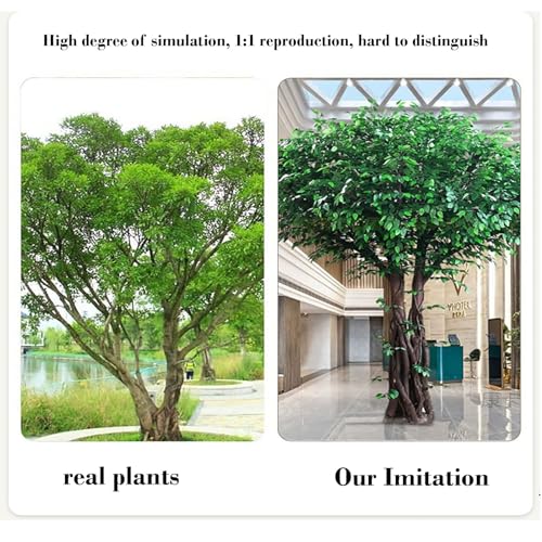 Large Artificial Ficus Tree - Realistic Fake Tree with Silk Leaves and Natural Wood Trunk - Indoor Home Office Decor - 1.5mx1.2m - size: 1.5*1.2m / 59*47in
