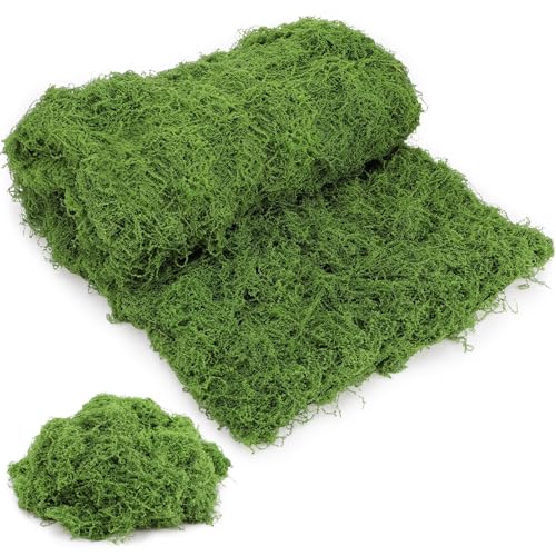 Fake Moss for Crafts 39" x 39" Faux Moss Mat with Base Fabric for Plants and100g Decorative Artificial Moss Green Faux Grass for Planters Crafts DIY Fairy Garden(Dark Green) - color: Dark Green