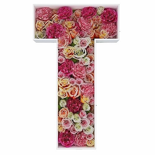 2FT Letter T Mosaic Balloon Frame Letter DIY Fillable Letters Kit for Birthday Party Wedding Backdrop Decor - color: Letter T, size: 2FT