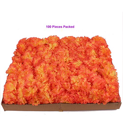 Larksilk 500 Pack Artificial Carnations - Bulk Silk Flowers for Weddings, Mother's Day, Graduations, Easter & Memorial Day - 3.5" Heads, 5" Stems, Real Touch Petals, 18 Colors Available - Orange - color: Orange, size: 500