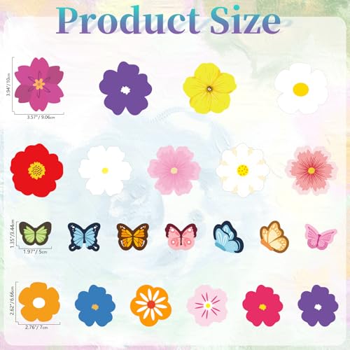 2 Pcs x 13ft Spring Flower Garland Wildflower Party Decor, Wildflower Paper Garland with Butterfly Party Streamers Hanging Decor for Garden Birthday Tea Spring Wedding Baby Shower Party Decorations