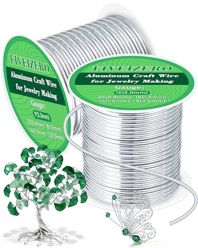FIVEIZERO 12 Gauge&9 Gauge Aluminum Craft Wire,2mm/3mmArmature Wire for Sculpting, Bendable Metal Wire for Jewelry Making, Wire Wrapping, Floral Sculptures,Clay & Christmas Ornaments Crafting(Sliver) - size: 12+9 Gauge