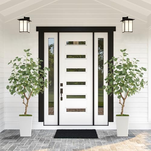 Artificial Eucalyptus Tree 5FT, Faux Eucalyptus Tree with Tall White Planter, Realistic Leaves & Natural Wood Trunk, Ideal for Home Decor and Housewarming Gift - size: 5ft