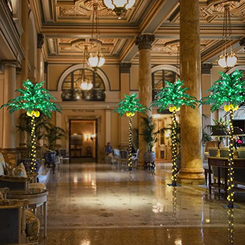Lightshare Lighted Upgraded 8FT Gorgeous Artificial Lighted Palm Tree, 256 LED Lights, Decoration for Home,Party, Christmas, Nativity, Outside Patio - size: 8ft