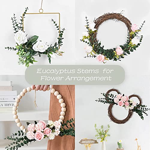 36pcs Eucalyptus Stems Artificial Eucalyptus Leaves Fake Greenery Branches Stems Faux Eucalyptuses Wedding Bouquet (Gteen) - color: Gteen