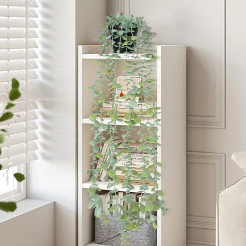 echosari Artificial Hanging Plants, Fake Potted Eucalyptus Faux Hanging Plant, Fake Hanging Plants Indoor for Modern Boho Home Bedroom Shelf Decor - size: 1 PCS
