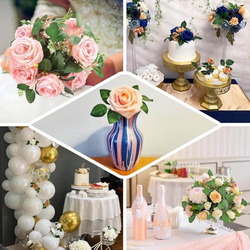 Efavormart 100 Pack Frosted Green Artificial Rose Leaves, Bulk DIY Silk Greenery for Wreath Making, Corsages and Professional Floral Crafts - color: Frosted Leaf01