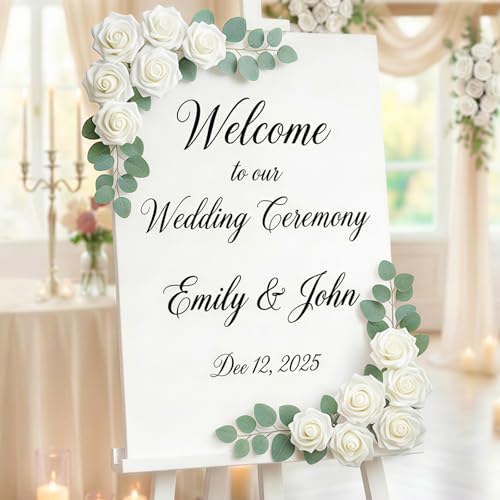 Lifewit Artificial Flowers, 25 Pcs Ivory Foam Real Looking Roses with Stems, Fake Roses for DIY Wedding Bouquets, Centerpieces Arrangements, Valentine Decorations - color: Ivory