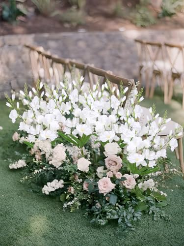 2 Bundles White Gladiolus Artificial Flowers 10 Heads 26.38" Silk Flowers Faux Gladiolus Flowers for Wedding Centerpieces, Home Table Party Decor(White) - color: White